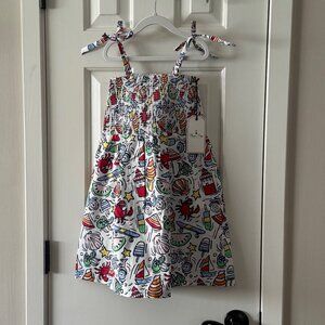 New Classic Prep Girls Smocked Hadley Dress Cool Cool Summer Print Size 10